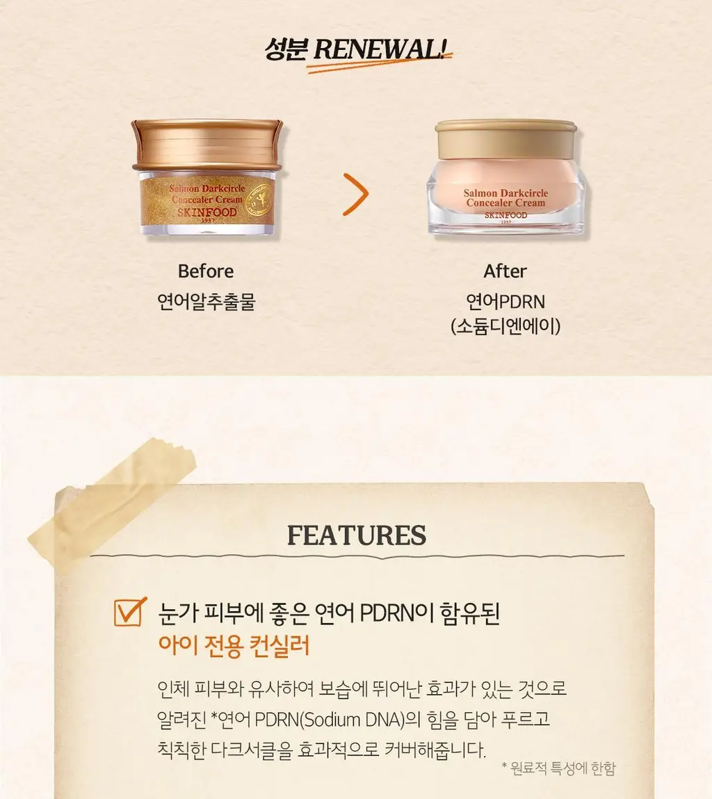 [PDRN/연예인샵컨실러] 스킨푸드 연어 다크서클 컨실러 3colors 상세페이지 4